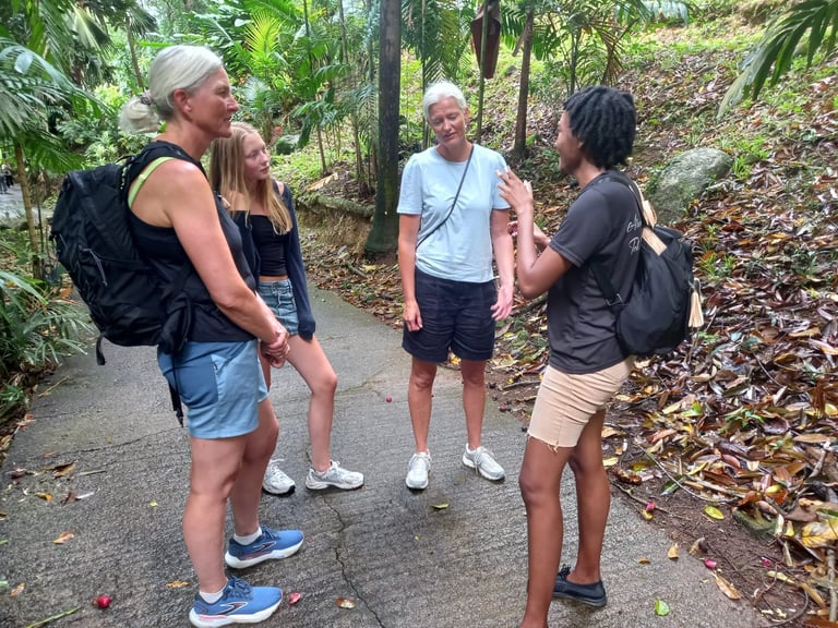 Tour group with guide